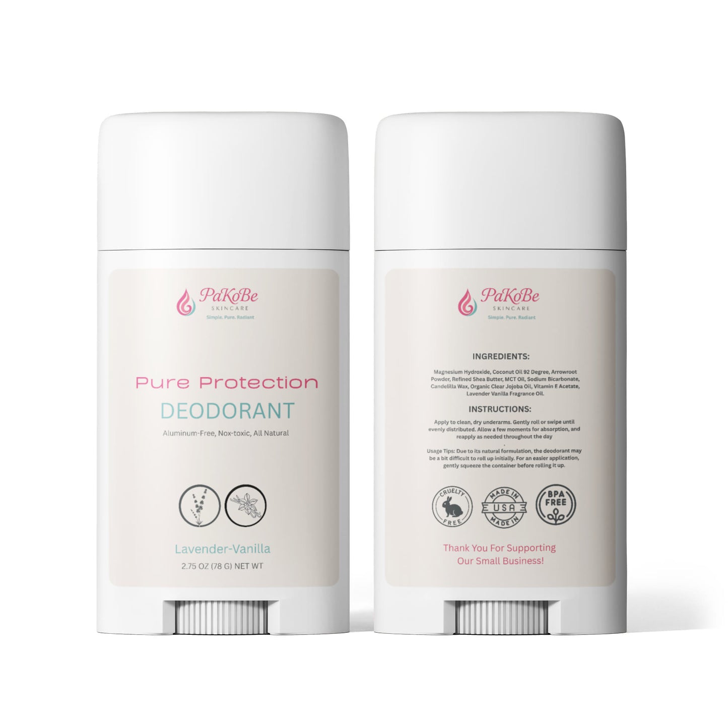 PaKoBe Pure Protection - All Natural Deodorant